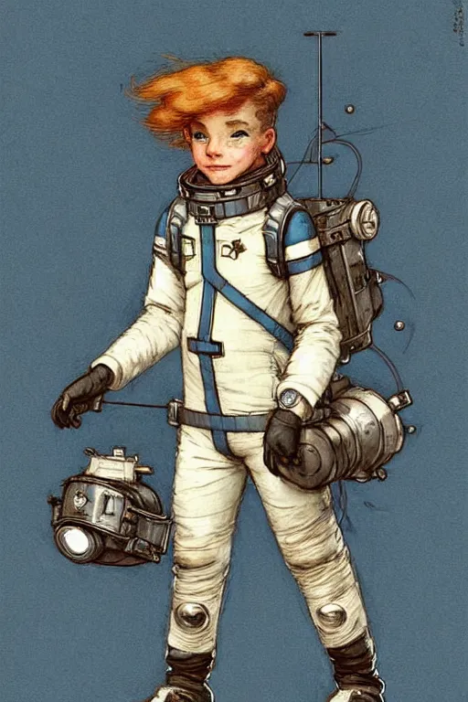 Image similar to ( ( ( ( ( 2 0 5 0 s retro future 1 0 year old boy super scientest in space pirate mechanics costume full portrait. muted colors. ) ) ) ) ) by jean baptiste monge, disney!!!!!!!!!!!!!!!!!!!!!!!!!!!!!!