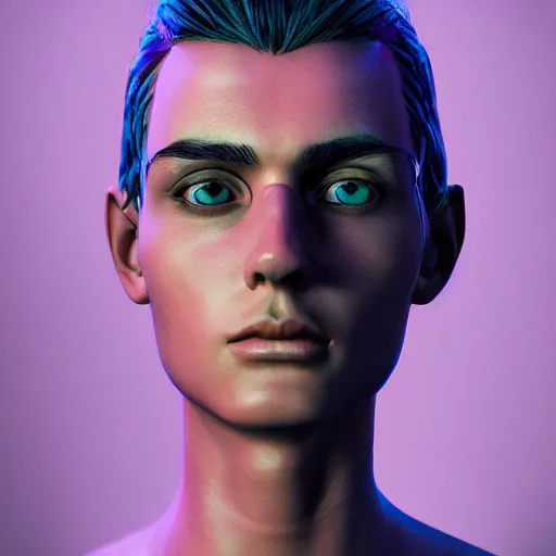 Image similar to cartoon portrait made out of rain, neon, rendered in octane, unreal engine, highly detailed, realistic, beautiful, emotional, trending on artstation