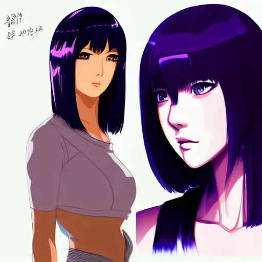 Prompt: Jisoo is Major Motoko Kusanagi by Ilya Kuvshinov