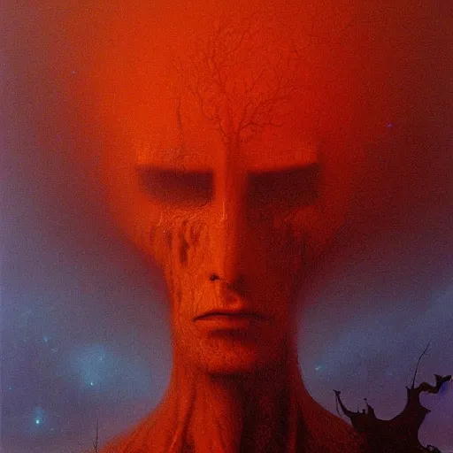 Image similar to axel from kingdom hearts, by zdzislaw beksinski, oil on canvas