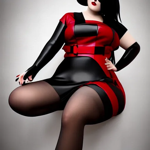 Prompt: curvy feminine hot goth cutie with sublime modest elegant checkered red-black leather dress, leather stockings, cgsociety, photorealistic, comfy ambience, idealistic, 16k, smooth, sharp focus, trending on ArtStation, volumetric lighting, fully clothed, worksafe