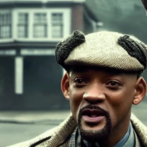 Image similar to will smith in Peaky Blinders very detail 4K quality super realistic