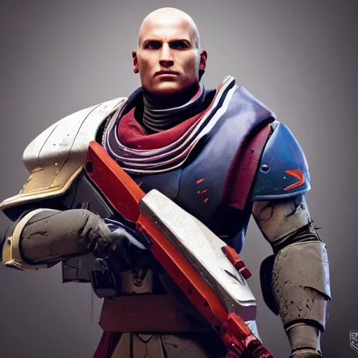 Image similar to destiny 2 zavala in real life, photo portrait