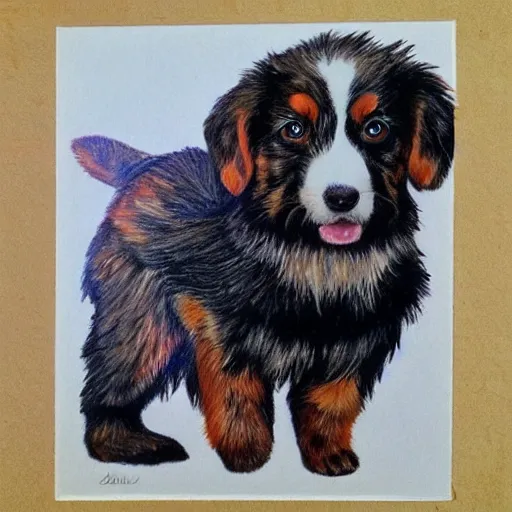 Image similar to australian shepard drawn by neil gaiman