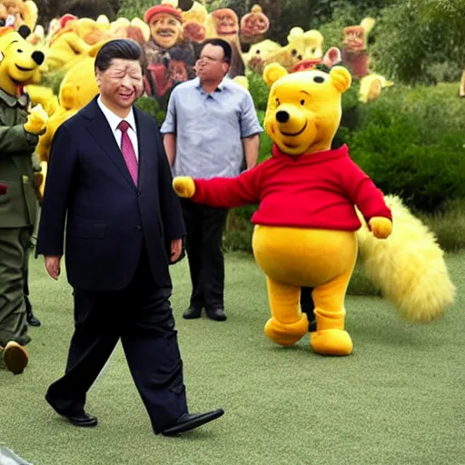 Image similar to Xi Jinping in a Winnie the Pooh costume