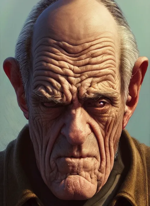 Image similar to photo of a nasty old man with a hunchback in the style of stefan kostic, realistic, sharp focus, 8 k high definition, insanely detailed, intricate, elegant, art by stanley lau and artgerm