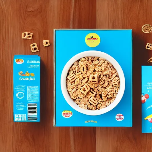 Prompt: cereal box for captain cricket breakfast cereal, product photography, 8 k