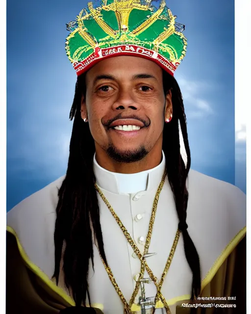 Prompt: ronaldinho as the pope, professional photograph, 4 k