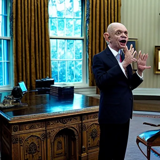 Image similar to president gollum giving a speech in the oval office