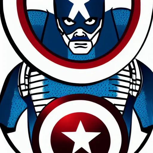 Prompt: captain america silhouette vector art