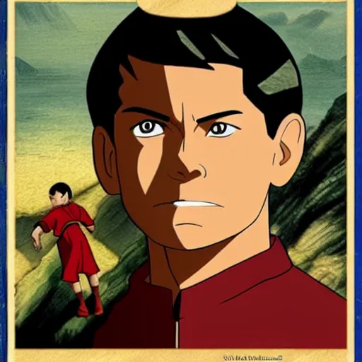 Prompt: Marco Rubio in Avatar: the last airbender, designed by Ted Nasmith