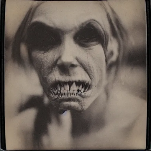 Image similar to a very beautiful old polaroid picture of a zombie, award winning photography