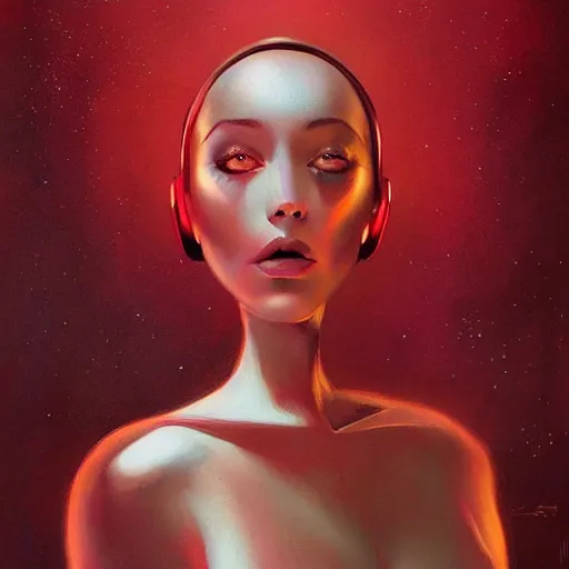 Image similar to a beautiful female robot, elegant pose, by Anato Finnstark, Tom Bagshaw, Brom