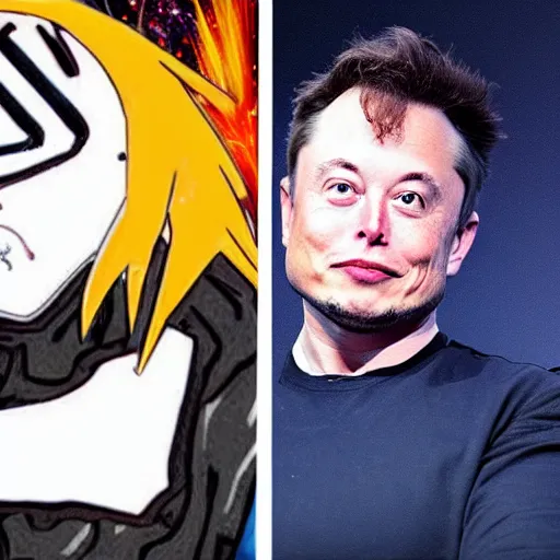 Image similar to elon musk as goku