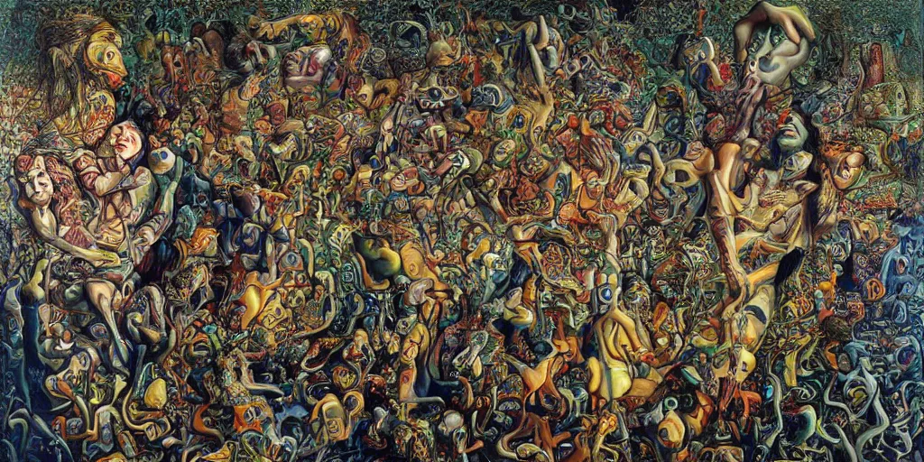 Prompt: I have 10,000 eyes and each is named suffering painted by salidor dali, by raqib shaw, by MC Escher