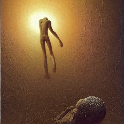 Prompt: birth, painted by zdzisław beksinski