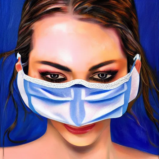 Image similar to medical heating eye bag face mask, medical, eye cover, in the glamour style, oil painting, high definition, airbrush,