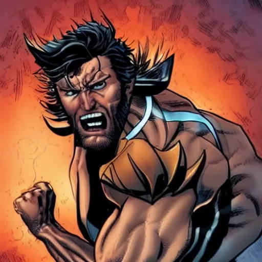 Image similar to x men wolverine making late art