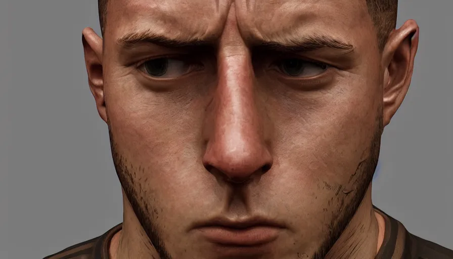 Image similar to hand paited bust of eden hazard, hyperdetailed, artstation, cgsociety, 8 k