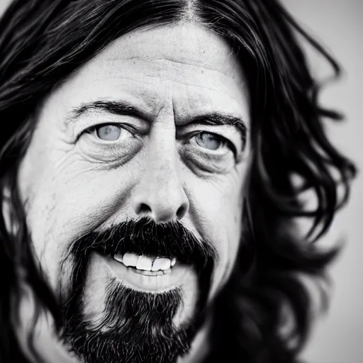 Prompt: dslr photo portrait still of dave grohl at the age of 9 5, 8 5 mm, f 1. 8
