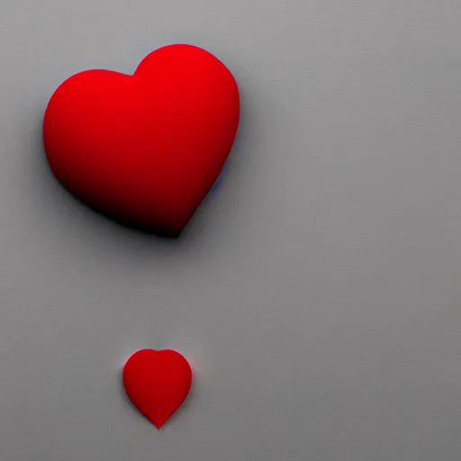 Image similar to 3d render of a uneven red clay heart shape in the middle of a gray sheet of paper