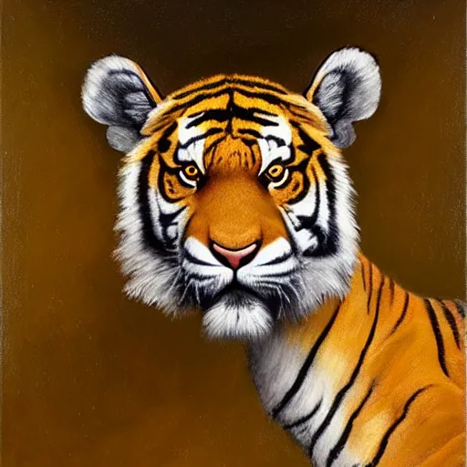 Image similar to tiger - deer creature, oil painting by justin gerard