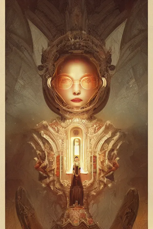 Image similar to intricate, amazing, modernism, retro vintage and romanticism, painting by natelle quek or ramon gutierrez, soft color palette, stability, cinematic, highly detailed, space sci - fi of ancient religion