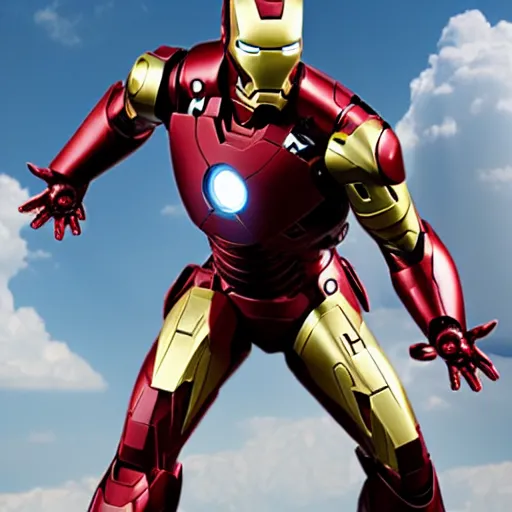 Image similar to iron man suit powered down, 4k realistic photo