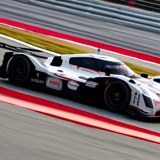 Prompt: a 2 0 1 5 nissan gt - r lm nismo driving on a racetrack