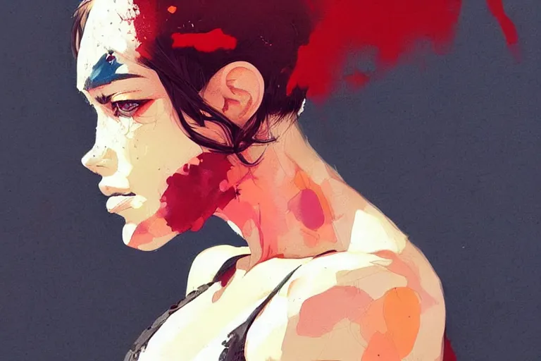 Image similar to a ultradetailed beautiful painting of a stylish boxer girl, by conrad roset, greg rutkowski and makoto shinkai trending on artstation