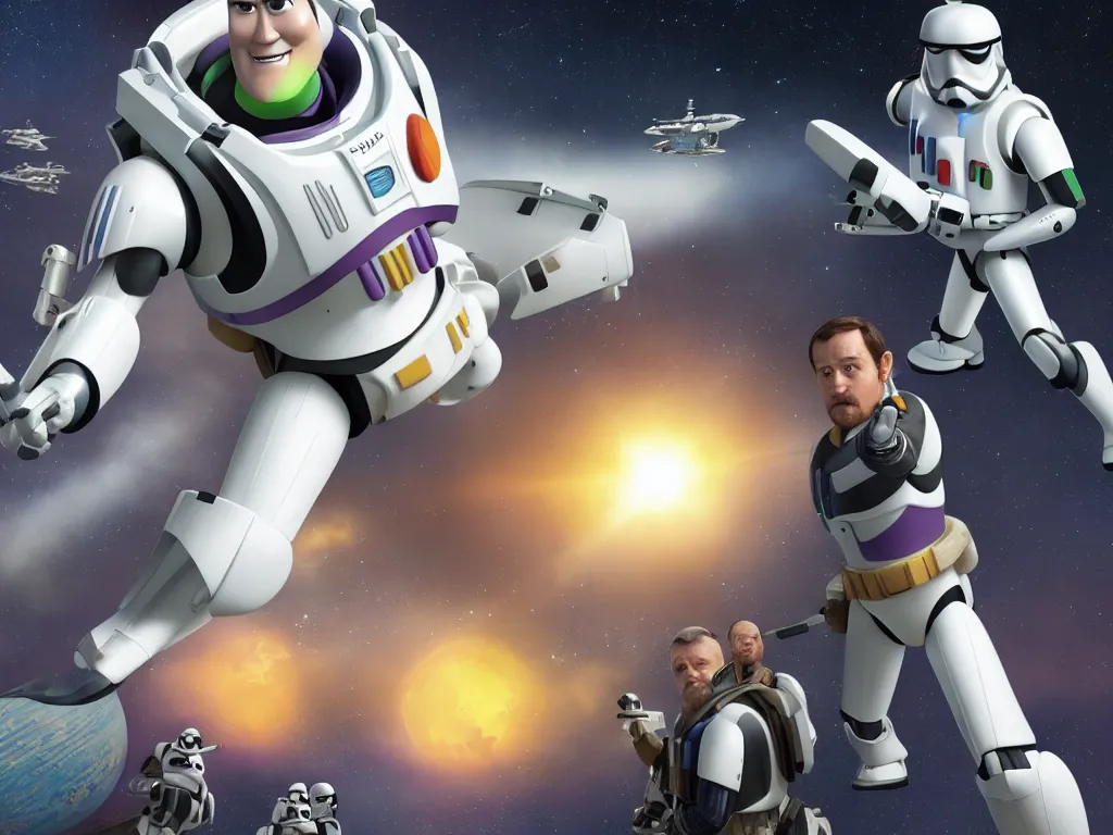 Prompt: buzz lightyear in rogue one : a star wars story ( 2 0 1 6 )