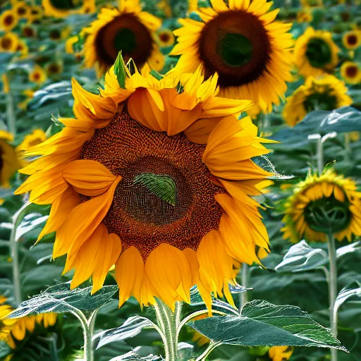 Prompt: a sunflower like the sun