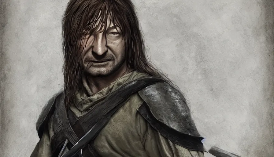 Image similar to death of boromir, beautiful realistic artwork on artstation