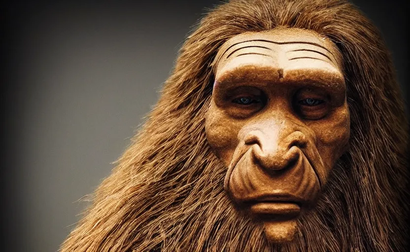 Image similar to made a portrait of neanderthal became a saints and many people follow him, perfect dynamic posture, perfect dynamic pose, perfect dynamic form, pinterest, perfect dynamic position, award winning photo by national geographic, and pulittzer winner, bokeh, reduce duplication interference