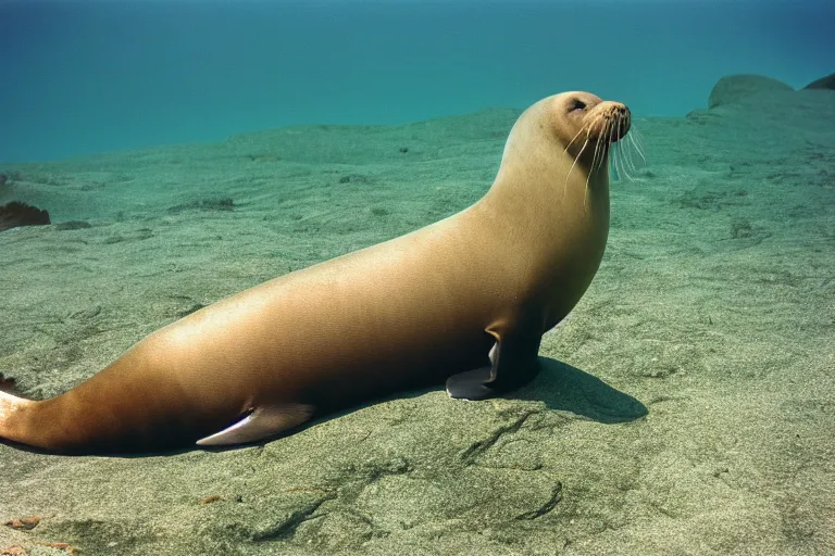 Image similar to a photo of a sealion centipede in its natural habitat, kodak ektachrome e 1 0 0 photography