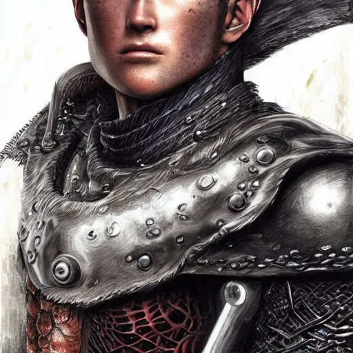 Image similar to photorealistic shockingly amazing portrait of guts from berserk extremely detailed, made by wlop and maxwell boas