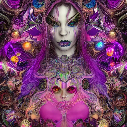 Image similar to psychadelic witch, hyper detailed, flowing psychadelic background intricate and detailed, ornate 8 k gorgeous intricate detailed, octane render