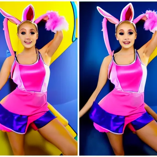 Image similar to ariana grande as lola bunny, cosplay, photoshoot, studio lighting, 4 k, hdr colors