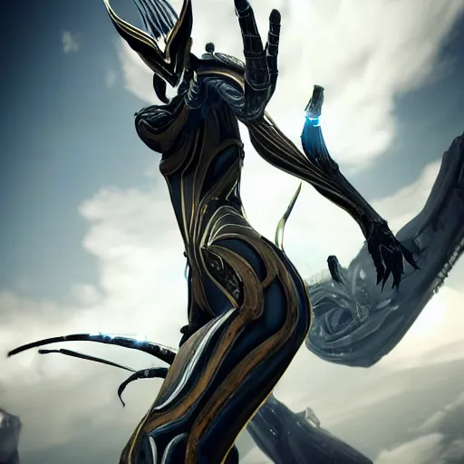 Prompt: beautiful and stunning giant valkyr female warframe, doing an elegant pose over you, you looking up at her from the ground pov shot, unaware of your existence, slick elegant design, sharp claws, detailed shot legs-up, highly detailed art, epic cinematic shot, realistic, professional digital art, high end digital art, furry art, DeviantArt, artstation, Furaffinity, 8k HD render, epic lighting, depth of field