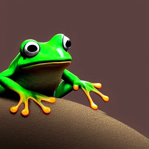 Image similar to a cartoon frog with big eyes and a hat, a stock photo by Dom Qwek, polycount, happening, booru, 4k, 8k