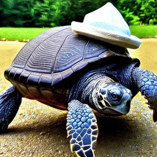 Image similar to turtle wearing hat