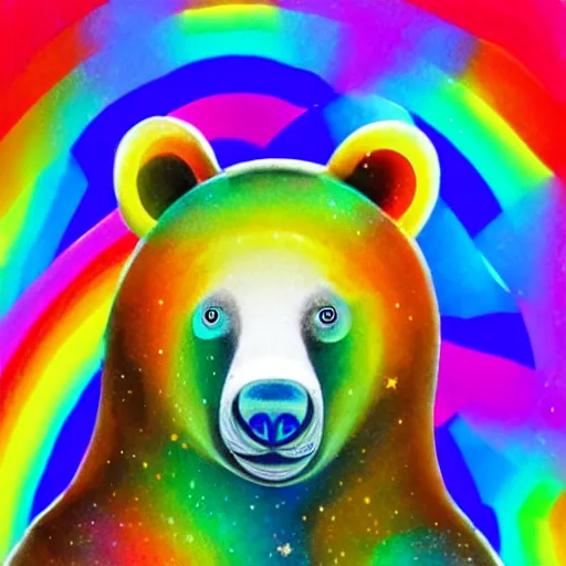 Image similar to rainbow cosmic bear