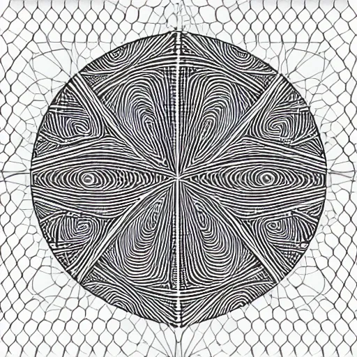 Image similar to iterated centroids, barycentric subdivision, sierpinski gasket, pencil line art, trending on artstation