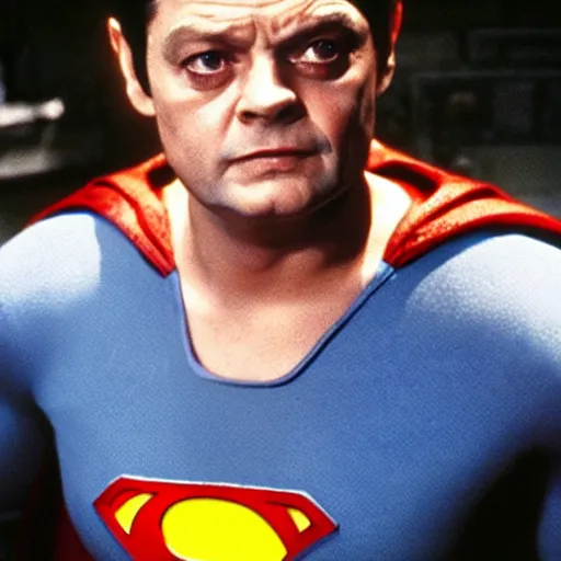 Image similar to David Jason as Superman, photo, movie still, realistic