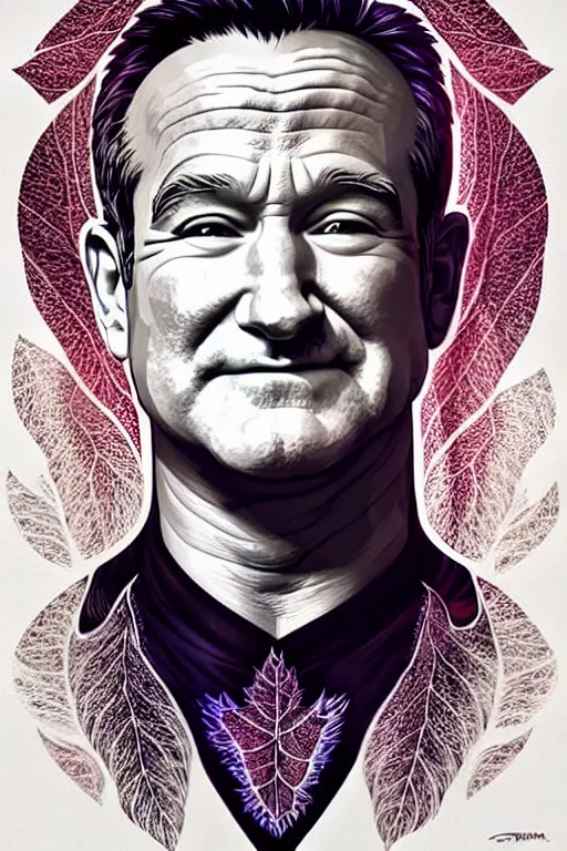 Image similar to robin williams portrait inspired by fast and furious, art deco, fantasy, intricate art deco leaf designs, elegant, highly detailed fractals, sharp focus, art by artgerm and beeple and greg rutkowski and wlop