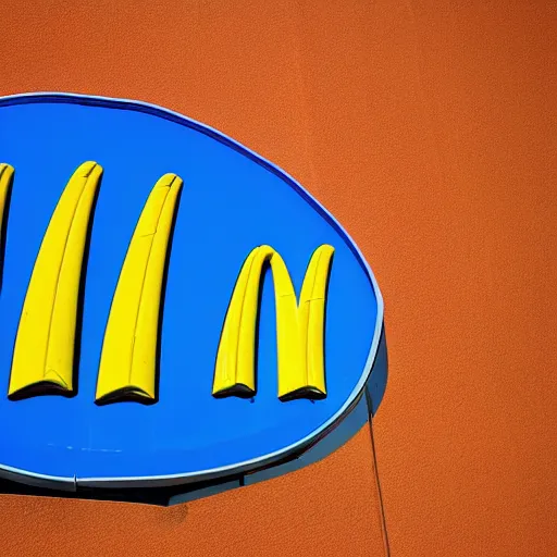 Prompt: McDonald's Restaurant, Blue themed, blue colors, 4k, realistic, award-winning photograph