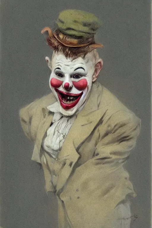 Image similar to ( ( ( ( ( 1 9 5 0 s french clown. muted colors. ) ) ) ) ) by jean - baptiste monge!!!!!!!!!!!!!!!!!!!!!!!!!!!