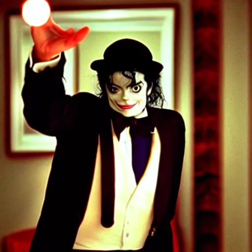 Image similar to mr. beans as michael jackson. movie still, cinematic lighting.