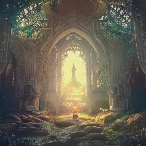 Prompt: a little fantasy world inside a glass bottle, fairy tale, stunning, surrounding cinematic light, hyper detailed, ornate and intricate, 4 k cinematic octane render