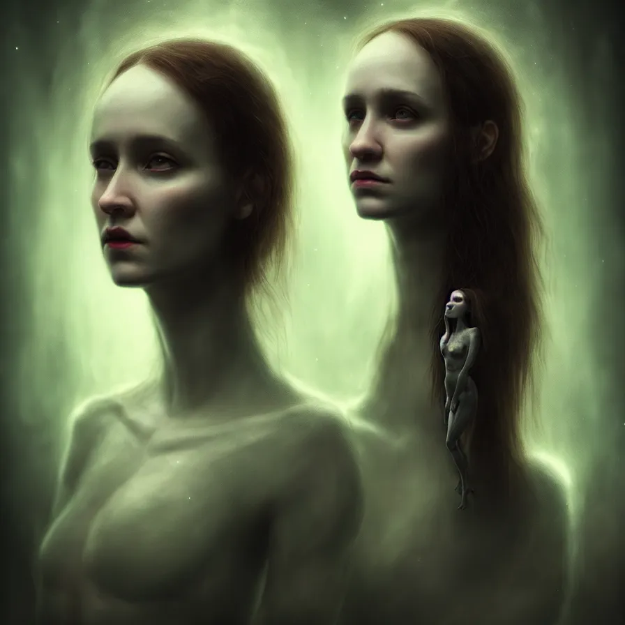 Prompt: epic professional digital portrait of 👽😍, atmospheric lighting, detailed, hdr, 4 k, leesha hannigan, wayne haag, reyna rochin, ignacio rios, mark ryden, van herpen, best on wlop, pixiv, stunning, gorgeous, much wow, cinematic, masterpiece